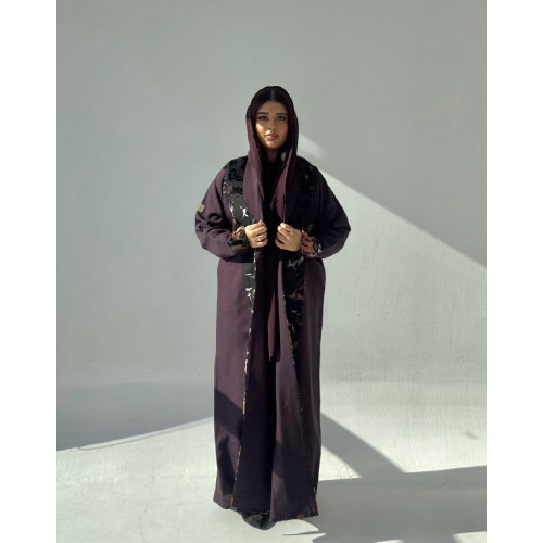 عباية كريب مع شيفون