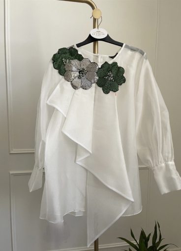 Embroidered Organza Blouse