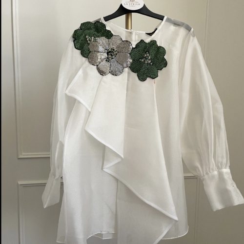 Embroidered Organza Blouse