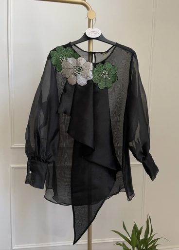 Embroidered Organza Blouse