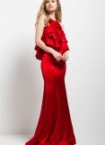 Jovani ruffled halter sheath dress Jovani ruffled halter sheath dress