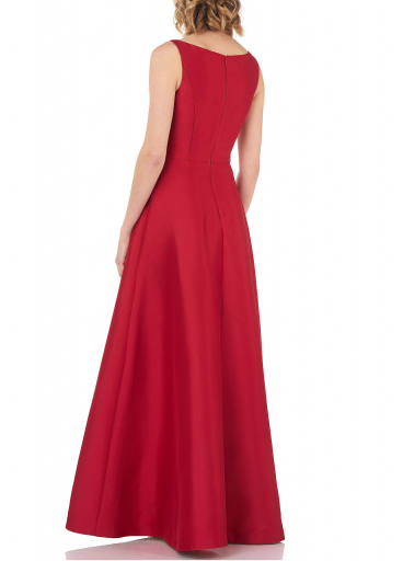   Kay Unger Jumpsuit with Embellished Brooch Bow 