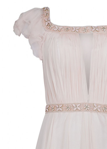 TARIK EDIZ - Embellished off-the-shoulder neck dress 