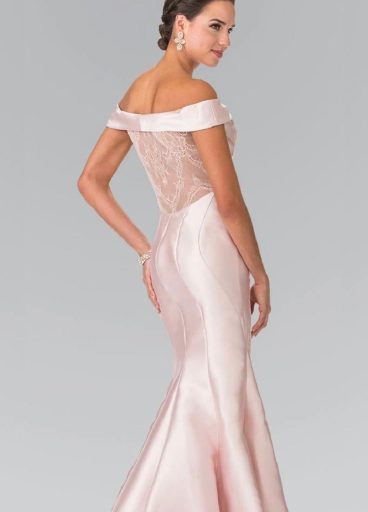 Elizabeth K - laced off-shoulder mikado mermaid dress 