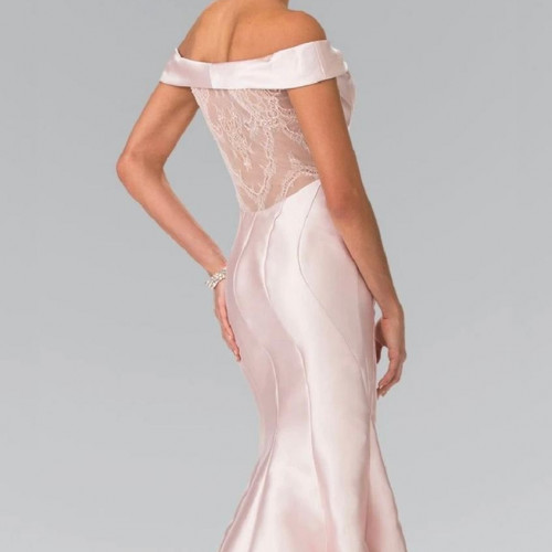 Elizabeth K - laced off-shoulder mikado mermaid dress 