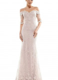 Marsoni - Embroidered off-shoulder trumpet dress