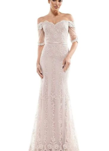 Marsoni - Embroidered off-shoulder trumpet dress Marsoni - Embroidered off-shoulder trumpet dress