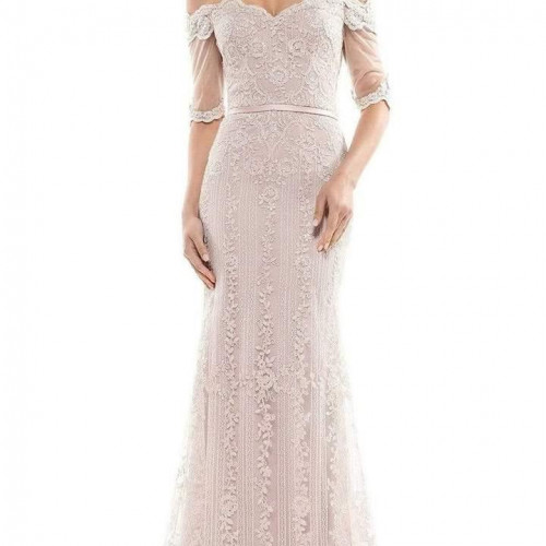 Marsoni - Embroidered off-shoulder trumpet dress