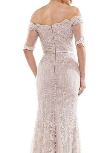 Marsoni - Embroidered off-shoulder trumpet dress Marsoni - Embroidered off-shoulder trumpet dress