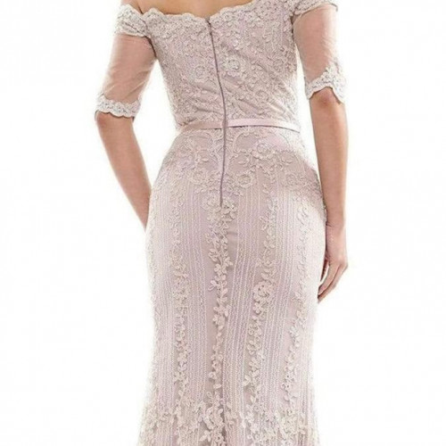 Marsoni - Embroidered off-shoulder trumpet dress