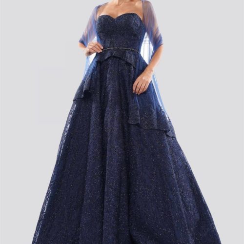 Marsoni embroidered lace sweetheart ballgown