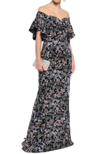  Badgley Mischka embroidered sweetheart gown  