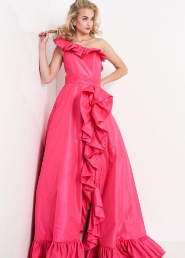 Jovani  one shoulder ruffle prom gown