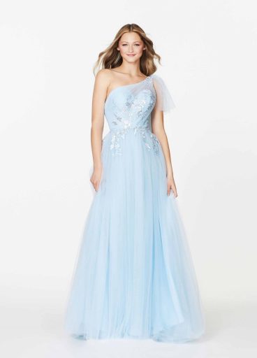 Angle And Alison Floral Embroidery Tulle Gown Angle And Alison Floral Embroidery Tulle Gown