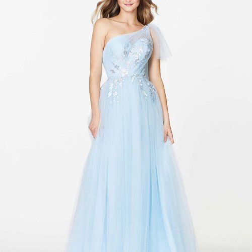 Angle And Alison Floral Embroidery Tulle Gown Angle And Alison Floral Embroidery Tulle Gown