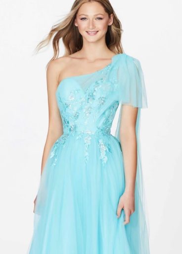 Angle And Alison Floral Embroidery Tulle Gown Angle And Alison Floral Embroidery Tulle Gown