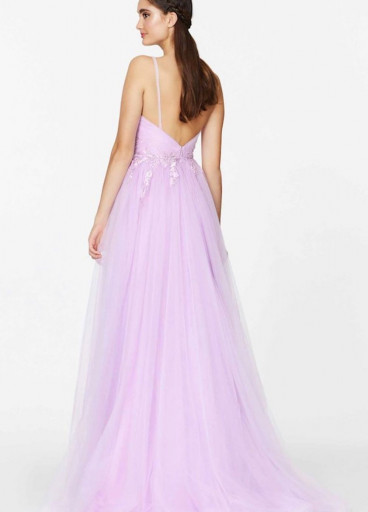 Angle And Alison Floral Embroidery Tulle Gown
