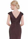 Ruched and Tonal Shimmer Evening Gown by Marsoni Make