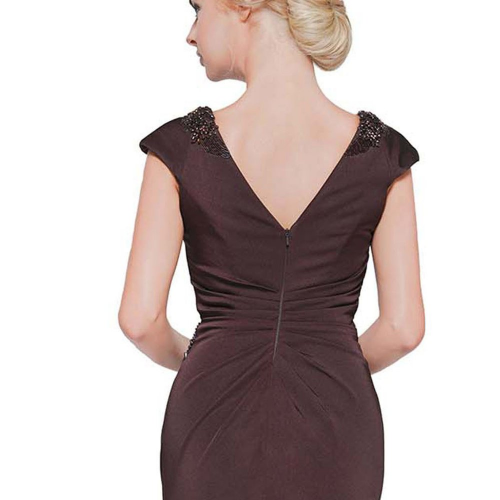 Ruched and Tonal Shimmer Evening Gown by Marsoni Make