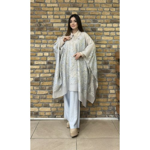 طقم  قطعتين أنيق للمرأة كريب ناعم و اورجنزا