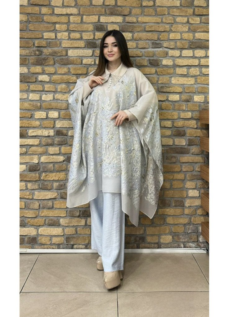 طقم  قطعتين أنيق للمرأة كريب ناعم و اورجنزا