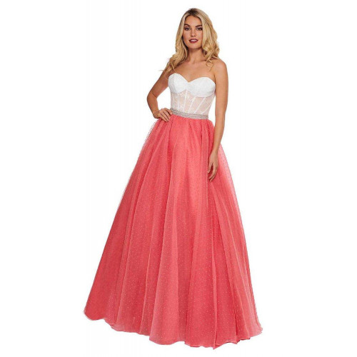 Rachel Allan Coral -Whita dress