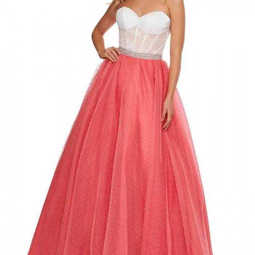 Rachel Allan Coral -Whita dress