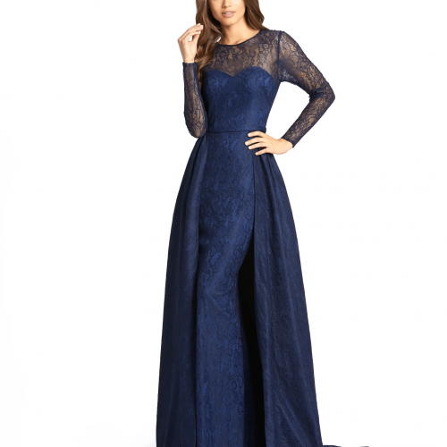 Mac Duggal long sleeve lace gown