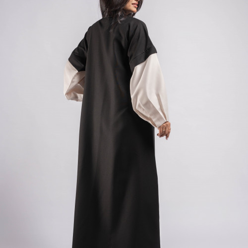 عباية تافتا كريب لونين