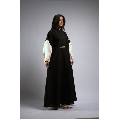 عباية تافتا كريب لونين