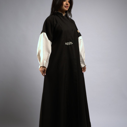 عباية تافتا كريب لونين