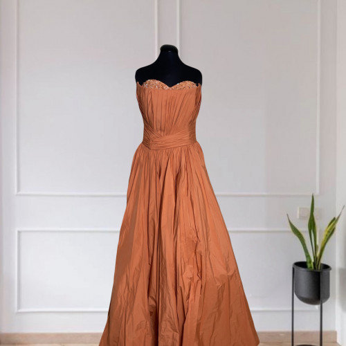 Beaded Taffeta Gown