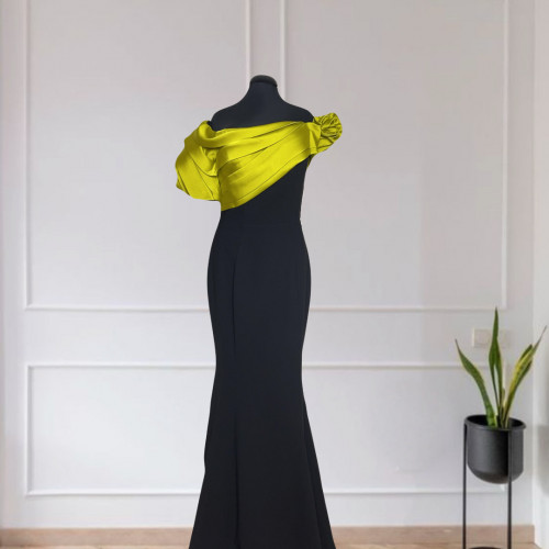 Crepe -Taffeta Satin Gown