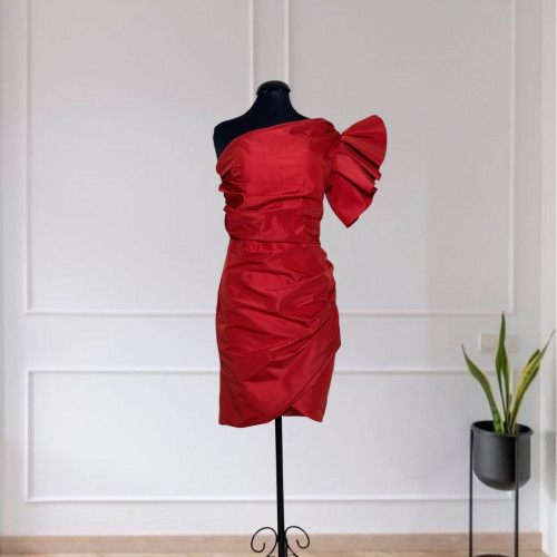 One - Shoulder Taffeta Dress