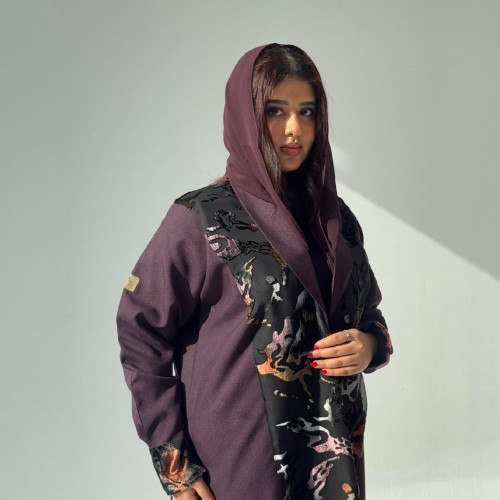 عباية كريب مع شيفون