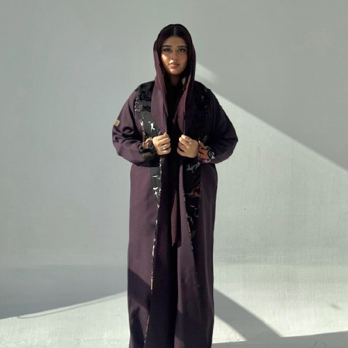 عباية كريب مع شيفون