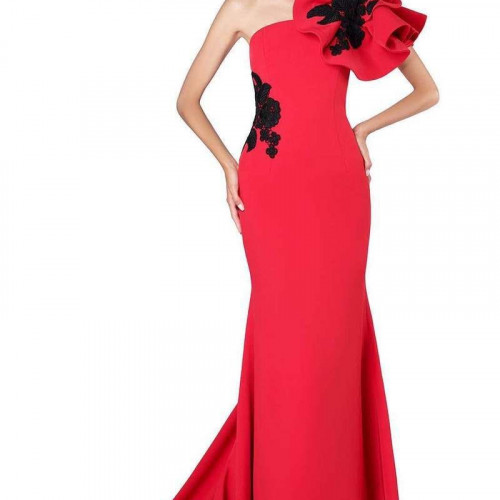 MNM Couture Embroidered Mermaid Dress