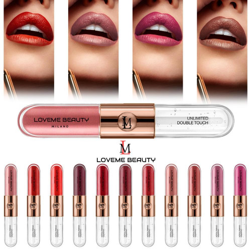 اثنى عشر لون أحمر شفاة دبل تاتش مع ملمع شفاة من لافمي بيوتي