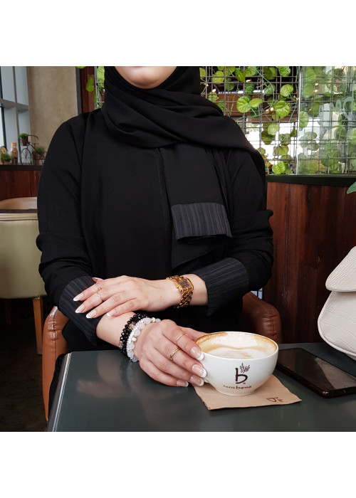 عباية 00239 يومية بخامة كريب ملكي سواد فاحم 
