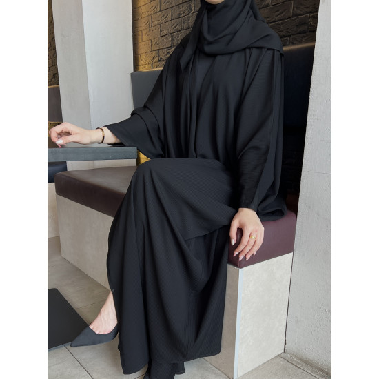 عباية 00452 نص بشت سادة بخامة كريب صيفي 