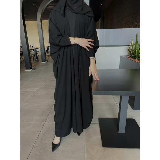 عباية 00452 نص بشت سادة بخامة كريب صيفي 