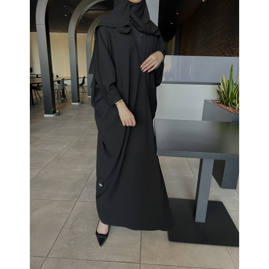 عباية 00452 نص بشت سادة بخامة كريب صيفي 