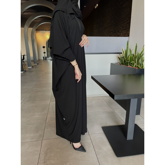 عباية 00452 نص بشت سادة بخامة كريب صيفي 