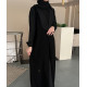 عباية 00466 رسمية ومناسبة للدوامات بخامة كريب سواد فاحم 
