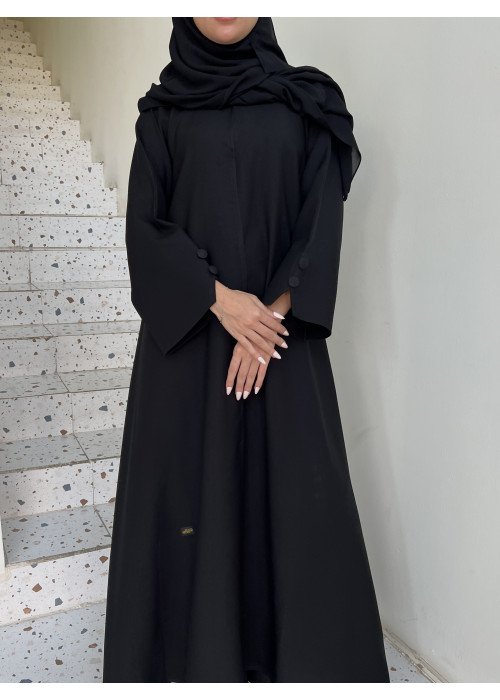 عباية 00487 سادة كلوش بقماش كريب واقف