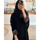 عباية  00562 مميزة بأكمام مخمل أسود مع تطريز السدو 