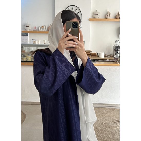 عباية  00564 باللون النيلي بقصة كلاسيك 