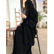 عباية  00566 يومية  قلبة الكم مخمل كحلي