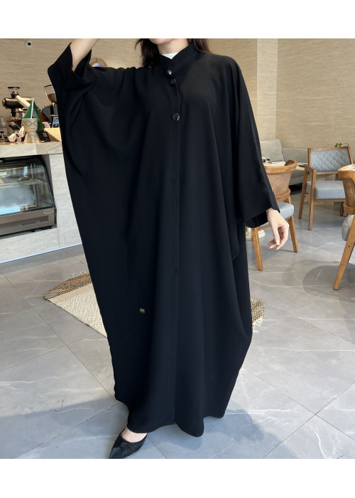 عباية  00548 بياقة وبقصة فضفاضة