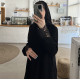 عباية 00594 أنيقة مع تدخيلة الدانتيل الفرنسي باللون بالأسود عباية 00594 أنيقة مع تدخيلة الدانتيل الفرنسي باللون بالأسود